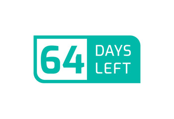64 Days Left banner on white background, 64 Days Left to Go