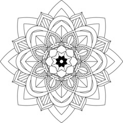 Easy Mandala coloring book simple and basic for beginners, seniors and children. Set of Mehndi flower pattern for Henna drawing and tattoo. Decoration in ethnic oriental, Indian style.