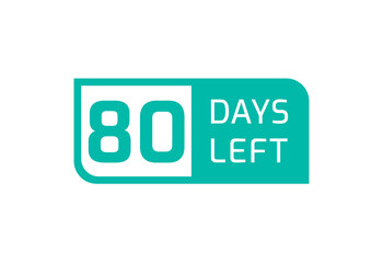 80 Days Left banner on white background, 80 Days Left to Go