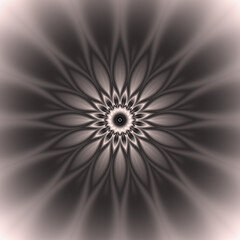Monochrome symmetrical star shape illustration with metallic pattern
