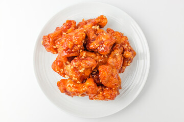 Fried chicken seasoning on white background