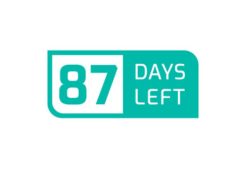 87 Days Left banner on white background, 87 Days Left to Go