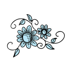 bouquet of flowers, Continuous line drawing vector. Graphical flower illustration.