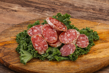 Iberian pork Fuet sausage slices