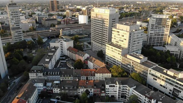 Aerial view of Sudviertel district in Essen, Germany.