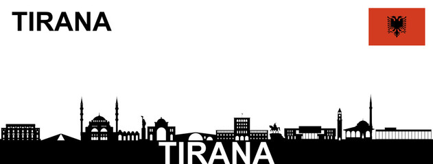 Fototapeta premium Tirana Albanien Silhouette
