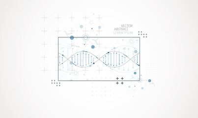 Art science template, wallpaper or banner with a DNA molecules.