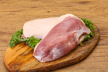 Raw duck breast for cooking