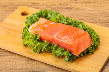 Salmon fillet slice for cooking