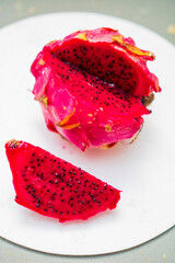 dragon fruit on white background