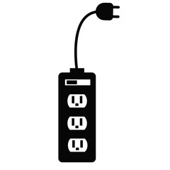 electrical plugin icon on white background. adapter sign. charge symbol.
