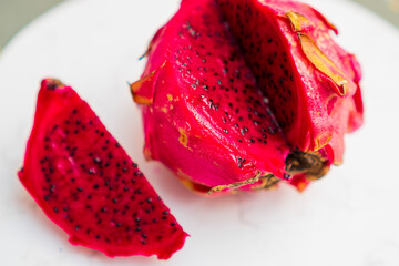 dragon fruit on white background