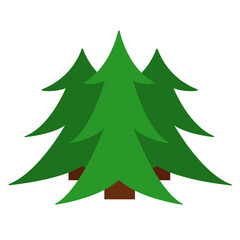 Green Christmas tree as a symbol of the New Year and the celebration of Merry Christmas. Vector color illustration. Suitable for decorating postcards, banners and others