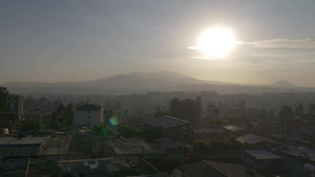 Afternoon near Rufael cherch on top of TTL building showing the mountains.