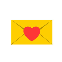 envelope with a heart. Illustration of a love letter in flat style.