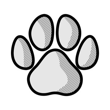 Paw logo or cat and dog animal pet vector paw