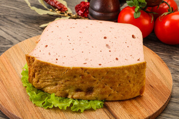 Homemade baked traditional meat loaf