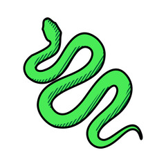 Snake cobra or anaconda silhouette vector icon.