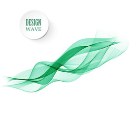 Abstract vector background, green waved lines for brochure, website, flyer design.