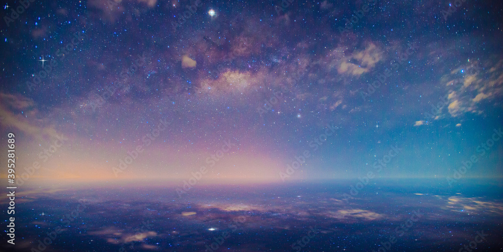 Wall mural the milky way at the end of the world blur shadow.