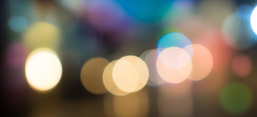 City blurring lights abstract bokeh on dark background