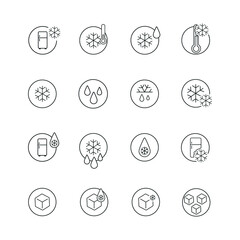 Vector image. Collection of different frozen icons.