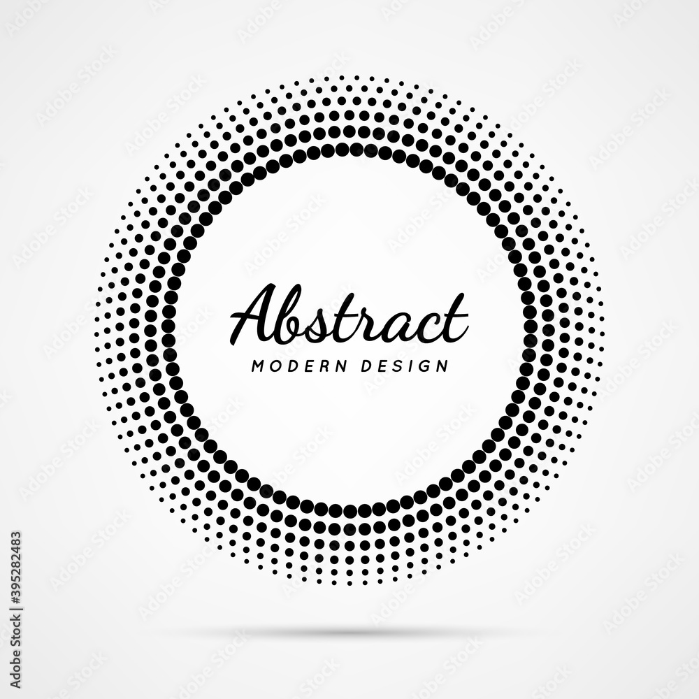 Poster circular dot frame. circle border with effect halftone. modern faded ring. semitone shape round. poi
