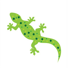 Vector illustration of lizard on white background. Symbol of desert animals.