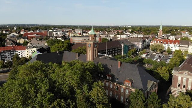 Herne city, Germany. Aerial view, urban architecture.