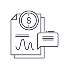 Financial news icon, linear isolated illustration, thin line vector, web design sign, outline concept symbol with editable stroke on white background.