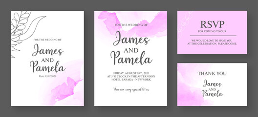 Floral wedding invitation card template design.