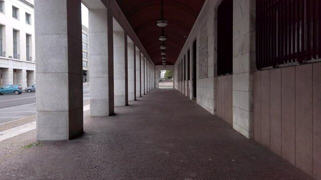 Arcade in EUR, a business district of Rome with fascist-era architecture