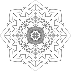 Easy Mandala coloring book simple and basic for beginners, seniors and children. Set of Mehndi flower pattern for Henna drawing and tattoo. Decoration in ethnic oriental, Indian style.