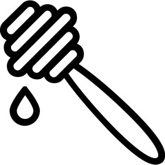 
Honey Dipper Flat Vector Icon
