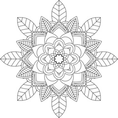 Easy Mandala coloring book simple and basic for beginners, seniors and children. Set of Mehndi flower pattern for Henna drawing and tattoo. Decoration in ethnic oriental, Indian style.
