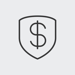 Money guarantee icon isolated on background. Insurance symbol modern, simple, vector, icon for website design, mobile app, ui. Vector Illustration