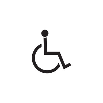 Dissability care logo design with people on wheel chair template