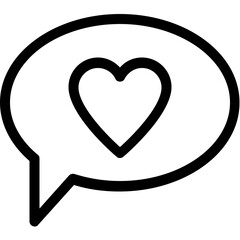 
Romantic Chat Vector Line Icon
