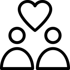 
Lovers Vector Line Icon 
