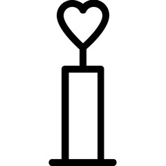 
Heart Candle Vector Line Icon 
