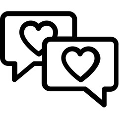 
Romantic Chat Vector Line Icon
