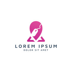 place and mouse negative space logo design