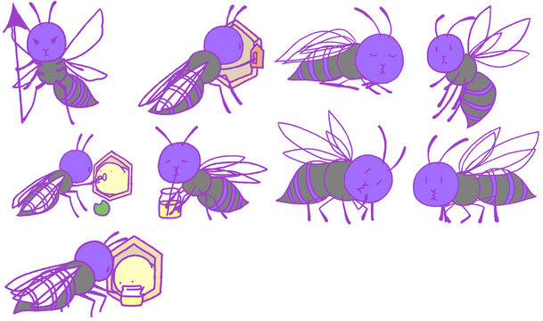 スズメバチの生活9種まとめ（紫色）