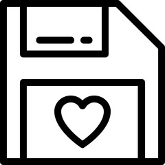 
Heart Floppy Vector Line Icon
