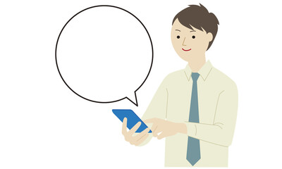Fototapeta na wymiar Illustration of a man using a mobile phone