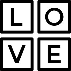 Fototapeta premium Love Sign Vector Line Icon 