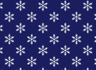 snowflakes pattern vector. pattern of white snowflakes on the blue background