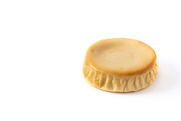 Traditional New York cheesecake isolated on white background