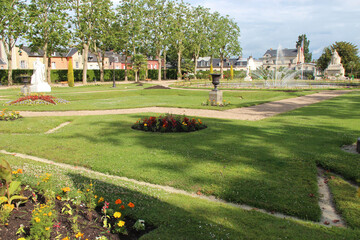 public garden in lisieux in normandy (france)