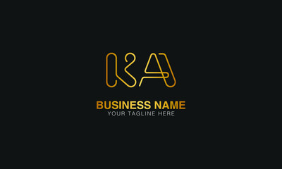 KA K A initial based letter typography logo design vector	 - obrazy, fototapety, plakaty